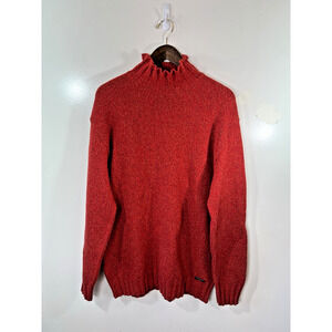 Versace Sport Men’s Wool Blend Funnel Neck Sweater Size XXL Red Marled Luxurious